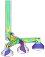 cfd model showing scrubber to stack